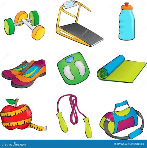 Exercise Equipment Icons Stock Vector Illustration Of Icon 21902692