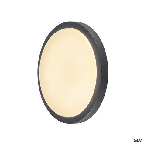 Applique et plafonnier extérieur rond SLV AINOS anthracite LED 22W