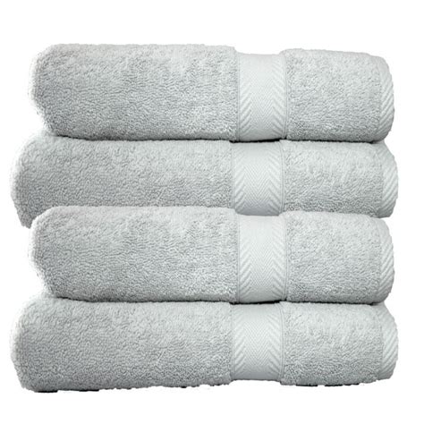 Luxury 650 Gram Cotton Bath Towel Light Gray Set Of 2