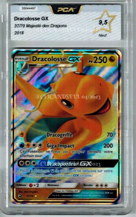 carte Pokémon PCA Dracolosse GX 37 70 Majesté des Dragons 9 5 eBay