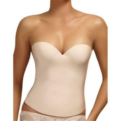 New Jezebel Essential Seamless Strapless Bra Bustier 7643 Beige 32b