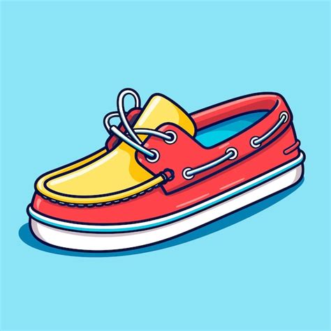 Un Dibujo De Un Zapato Rojo Y Amarillo Con Un Zapato Amarillo En La