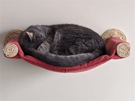 Cat Hammock - Wall Mounted Cat Bed - Brick Red - CatWallShelves Superstore