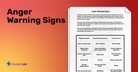 Anger Stop Signs (Worksheet) | Therapist Aid