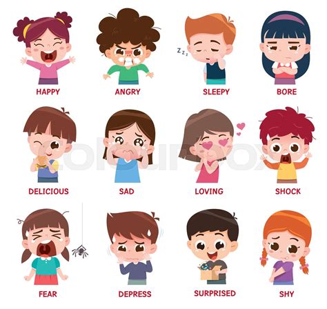 kids face expressions | Stock vector | Colourbox