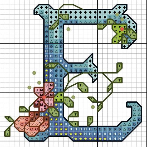 Floral Monogram Alphabet Cross Stitch Pattern Roses Alphabet Etsy