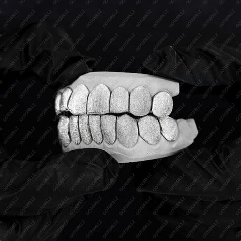 White Gold Full Diamond Dust Grillz Get Custom Fit Grillz