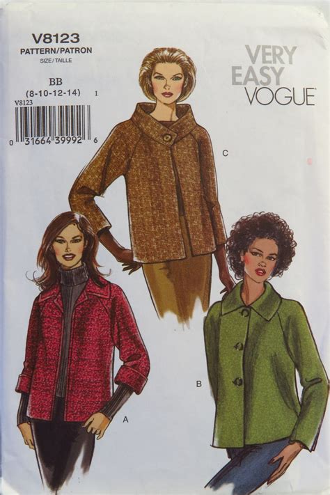 Vogue 8123 Misses Jacket Vogue Sewing Patterns Raglan Sleeve Jacket