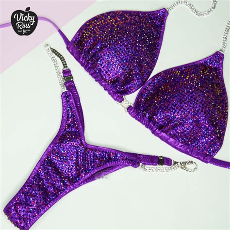 Violet Competition Bikini Purple NPC IFBB Bikini Vicky Ross Fit