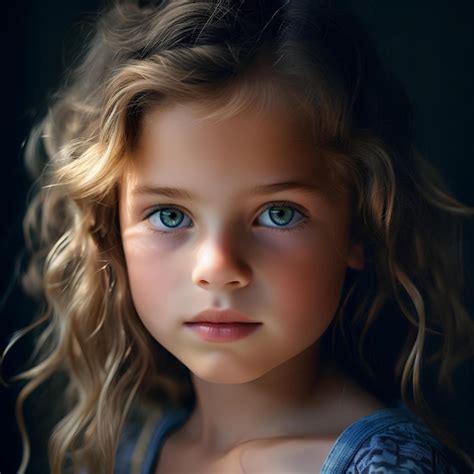 Premium AI Image | portrait of a small child with beautiful eyes