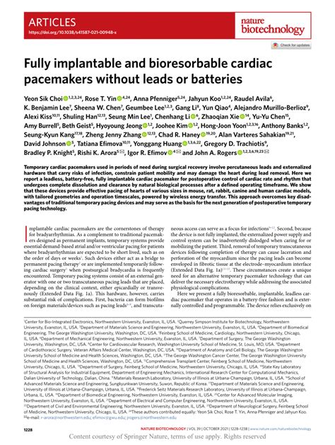 Fully Implantable And Bioresorbable Cardiac Pacemakers Without Leads Or