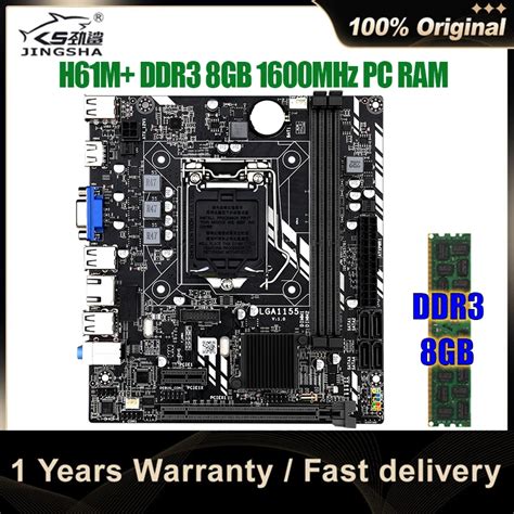 Jingsha Refurbished Lga 1155 Motherboard Set H61m Motherboard Kit With Intel Ddr3 8gb 1600mhz Pc