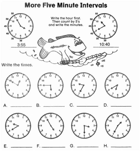 Telling Time Minute Intervals