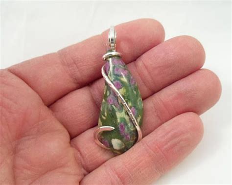 Fuchsite With Ruby In Cold Forged Sterling Silver Pendant Etsy