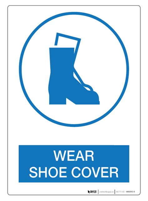 Wear Shoe Cover Wall Sign Wall Signs Shoe Covers Cover