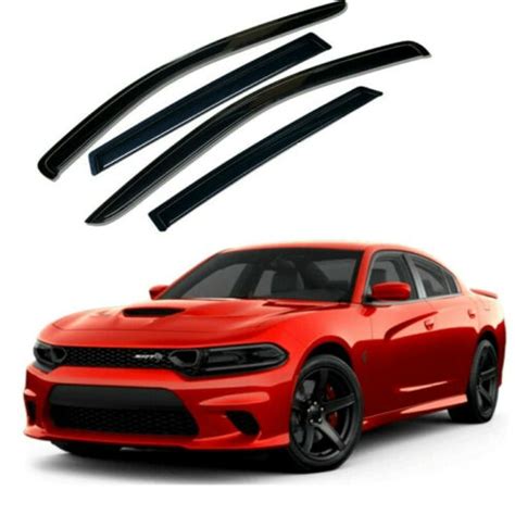 For 2011 2023 Dodge Charger 4pcs Window Sun Rain Visors Guard Wind