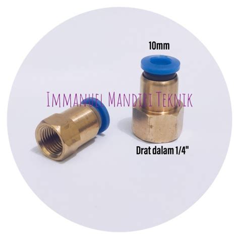 Nepel Drat Dalam 1 4 X 10mm Pneumatic Female Connector 1 4 X 10mm