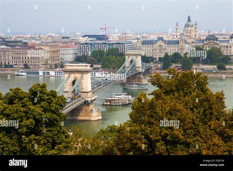 A Magnificent View From Castle Hill In Budapest The View Includes The