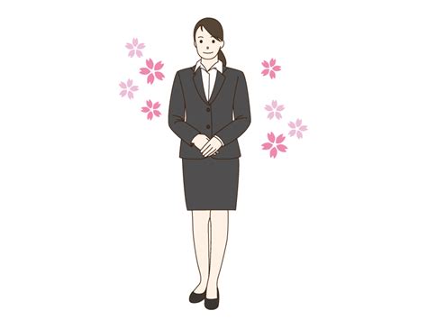 新入社員をイメージした女性のイラスト イラスト無料・かわいいテンプレート