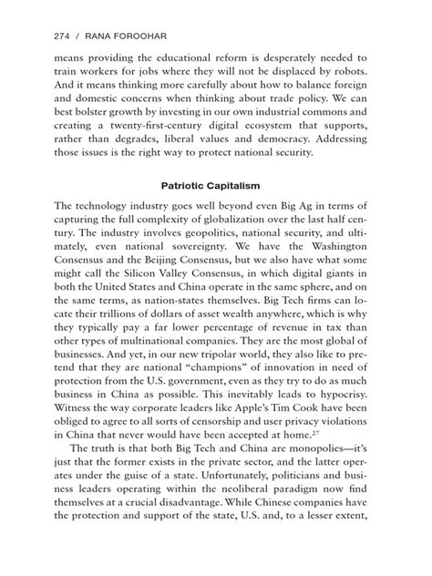 Patriotic Capitalism X Homecoming By Rana Foroohar Pdf