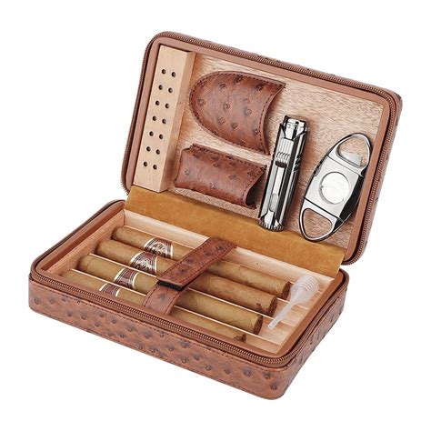 Pipita Cigar Humidor Case With Windproof Torch Jet Lighter Cigar