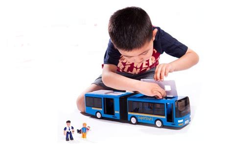 Kid Blue /Red SIMBA Large Scale Diecast Articulated City Bus Toy ...