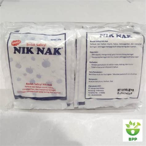 Jual Bedak Salicyl Nik Nak Sachet Isi 12 Gatal Biang Keringat Shopee