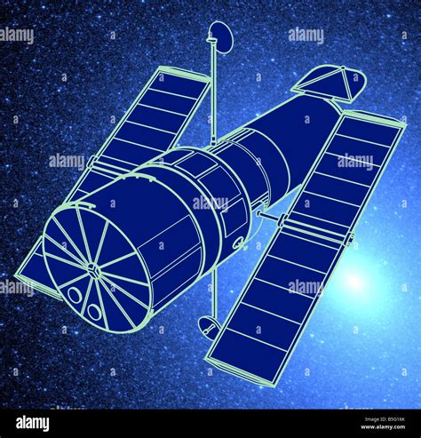 Modelo Del Telescopio Espacial Hubble De La Nasa Se Compone De Galaxia