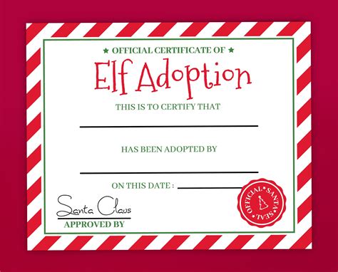 Elf Adoption Certificate Elf Adoption Letter Instant Etsy