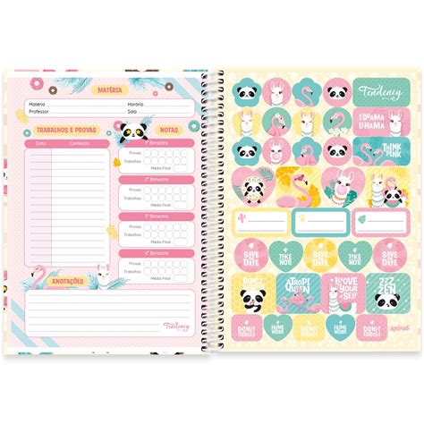 Caderno Universit Rio Capa Dura X Folhas Panda Spiral