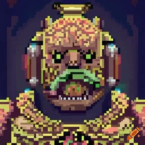 Pixel Art Portrait Of A Nurgle Plague Marine On Craiyon