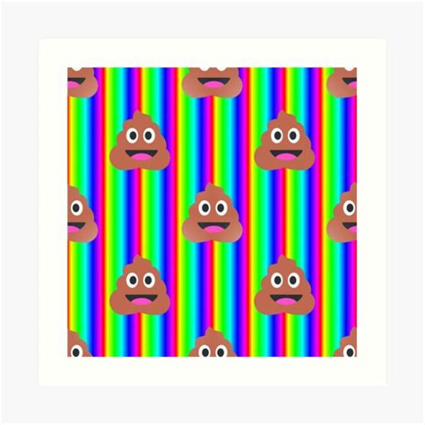 Rainbow Poop Emoji Wall Art | Redbubble