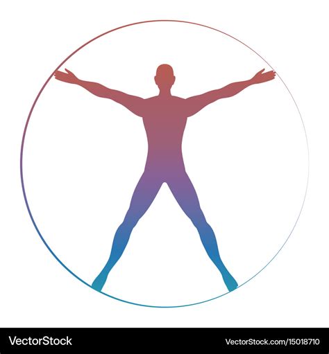 Modern Colorful Vitruvian Man Royalty Free Vector Image