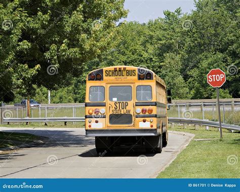 School Bus On The Road Stock Image - Image: 861701