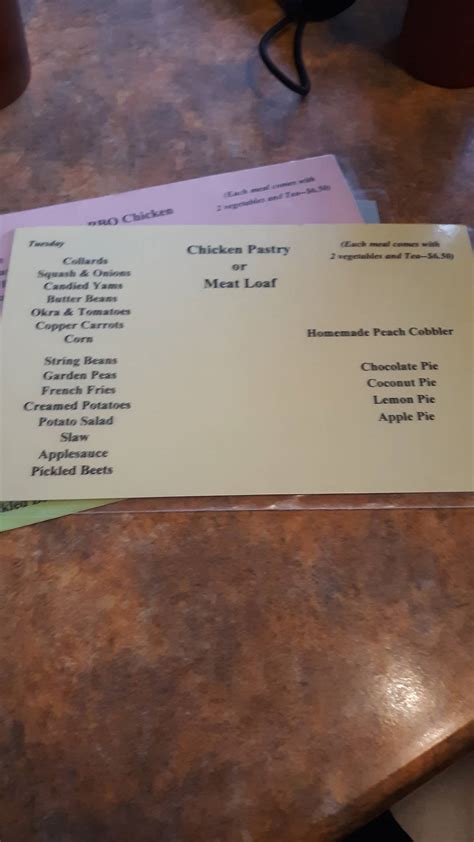 Menu At B G Grill Restaurant Goldsboro