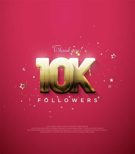 Premium Vector Thank You Followers For 10k With Fancy Gold Numbers On