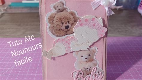 Comment faire une Carte Atc Nounours facile thème shabby YouTube