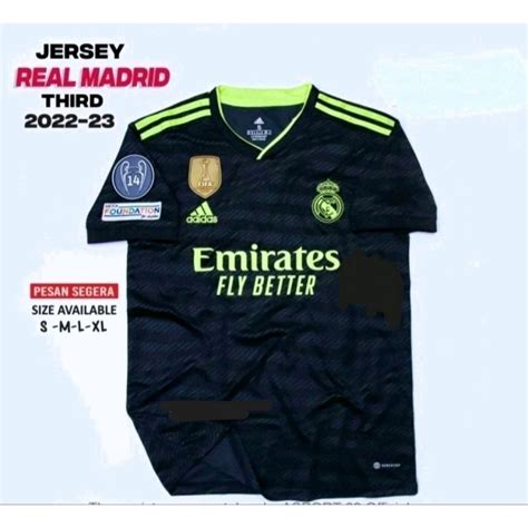 Jual Import Fullpatch Full Patch Jersey Bola Real Madrid 3rd Third 2022