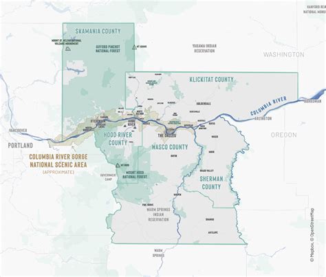 Mid Columbia Region Map Columbia Gorge Economic Development Strategy