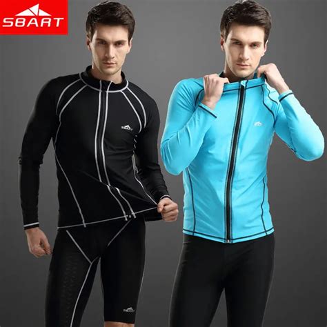 Sbart Rashguard Swim Shirts Zipper Upf Uv Mens Long Sleeve Rash Guard