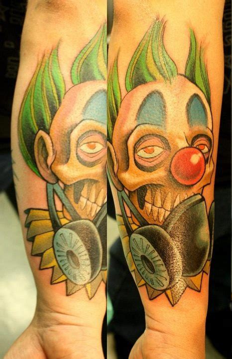 Zombie Clown W A Gas Mask Clown Gas Mask Portrait Tattoo