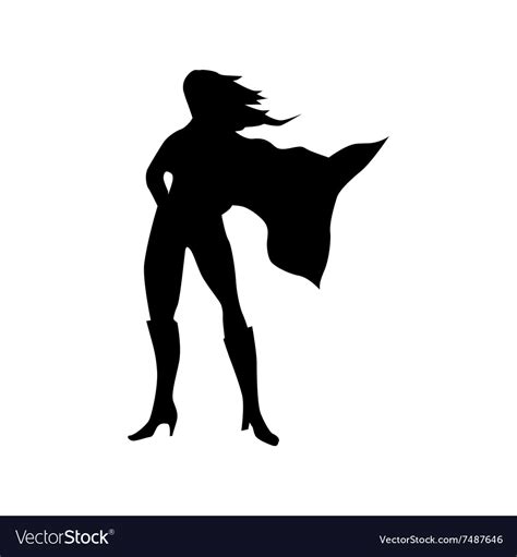 Superhero Woman Silhouette Royalty Free Vector Image