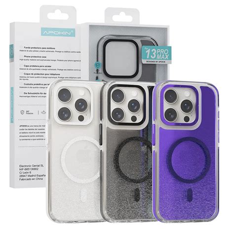 Comprar Funda Purpurina Con Magsafe Apokin Iphone Pro Max Colores