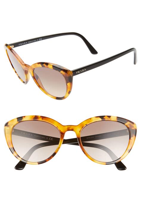 Prada 54mm Cat Eye Sunglasses In Brown Lyst