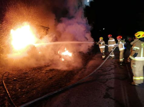 Pożar ciągnika rolniczego w miejscowości Jachowo Komenda Powiatowa