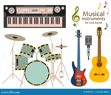 Musical Instruments For Rock Bands Stock Vector Illustration Of Bass