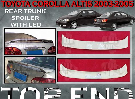 Toyota Corolla Altis Rear Trunk Spoiler With Led Abs