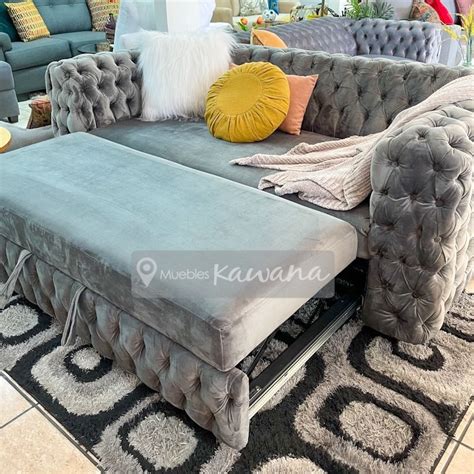 Light Grey Velvet Chesterfield Corner Sofa Bed | Brokeasshome.com