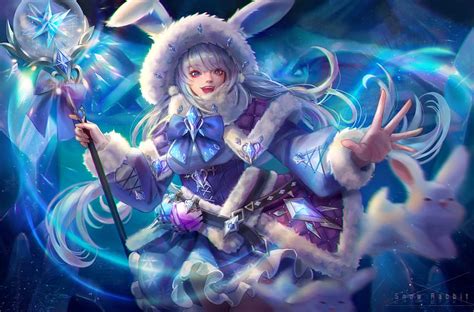 Bunny Girl Winter Blue Bunny Fantasy Shumolly Ears Girl Hd