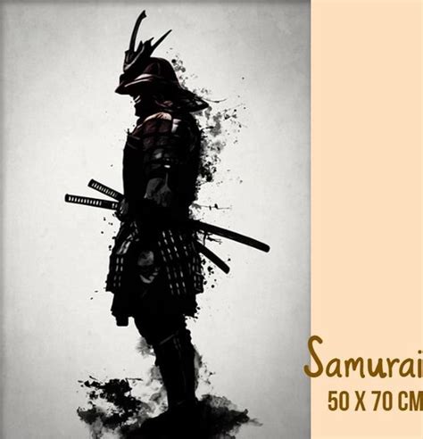 Allernieuwste Peinture Sur Toile Guerrier Samurai Japonais Samouraï